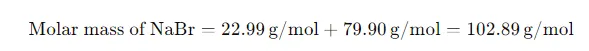 A 23.5 g sample of NaBr was placed in a 500.0 mL volumetric