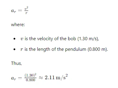 Acceleration and tension in e pendulum string - DEPENDENT