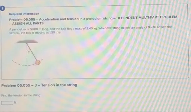 Acceleration and tension in e pendulum string - DEPENDENT