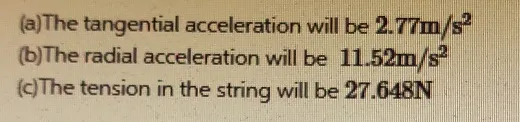 Acceleration and tension in e pendulum string - DEPENDENT