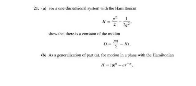 For a one-dimensional system with the Hamiltonian H=2p2​