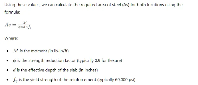 For the one-way slab shown in the figure assume the maximum