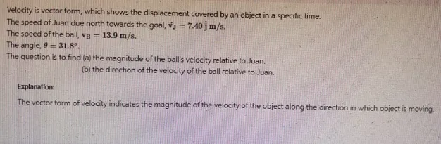 In a World Cup soccer match, Juan is running due north