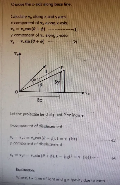 You fire a ball with an initial speed vo at an angle o above