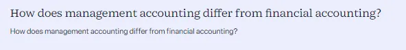 How does management accounting differ from financial